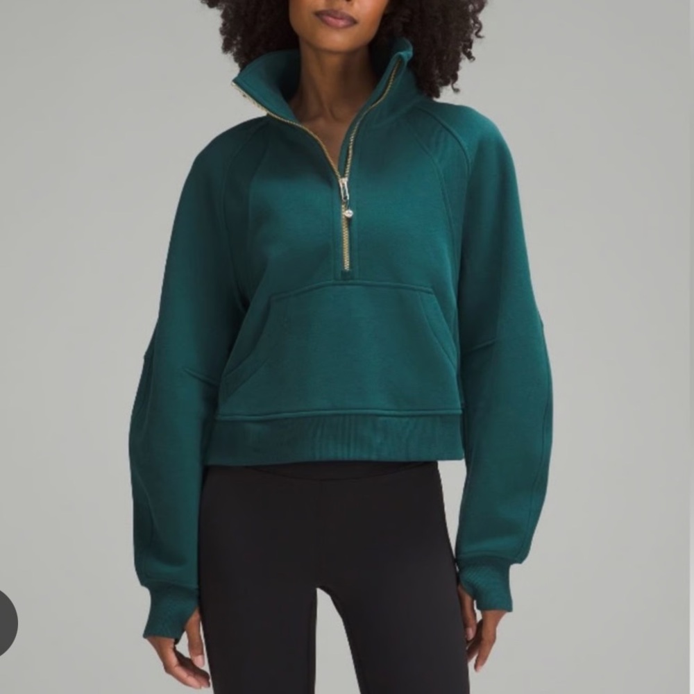 Lululemon Scuba Oversized Funnel-Neck Half Zip Hoodie Storm Teal (Green)